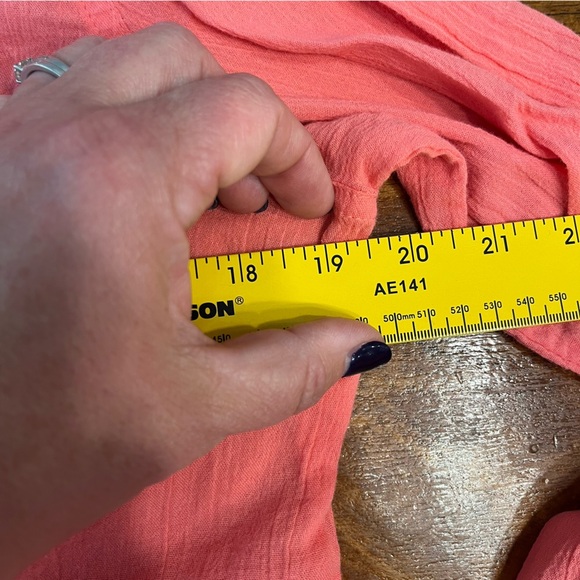 NWOT Women's Coral Button Down Shirt size medium petite 100% cotton - Picture 2 of 8